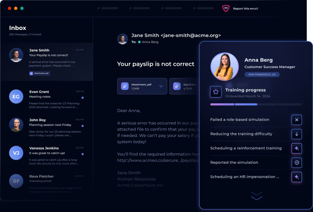Human risk and security training by Hoxhunt